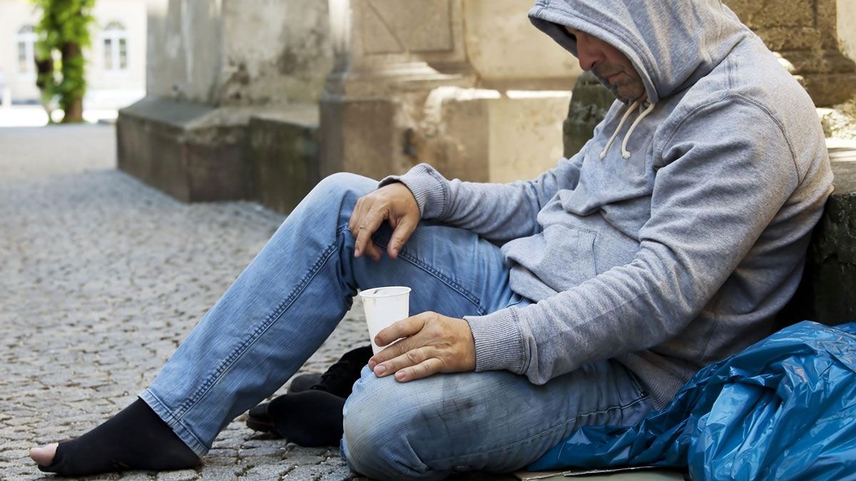 Beggar asking for money