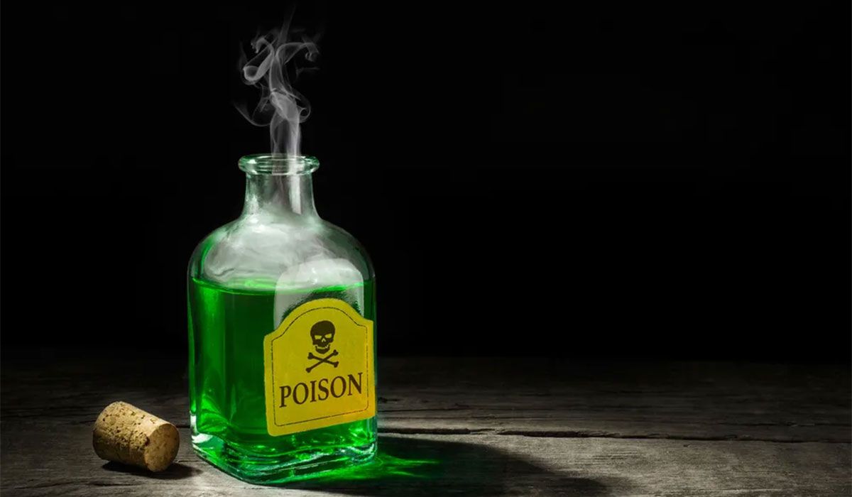 Bottle with gree poison