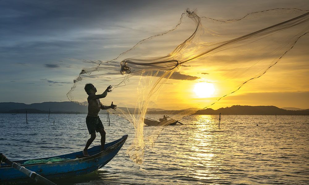 Fisherman on a boat