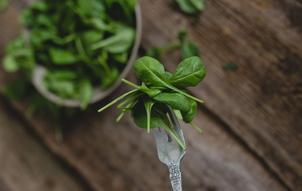 Spinach on the table