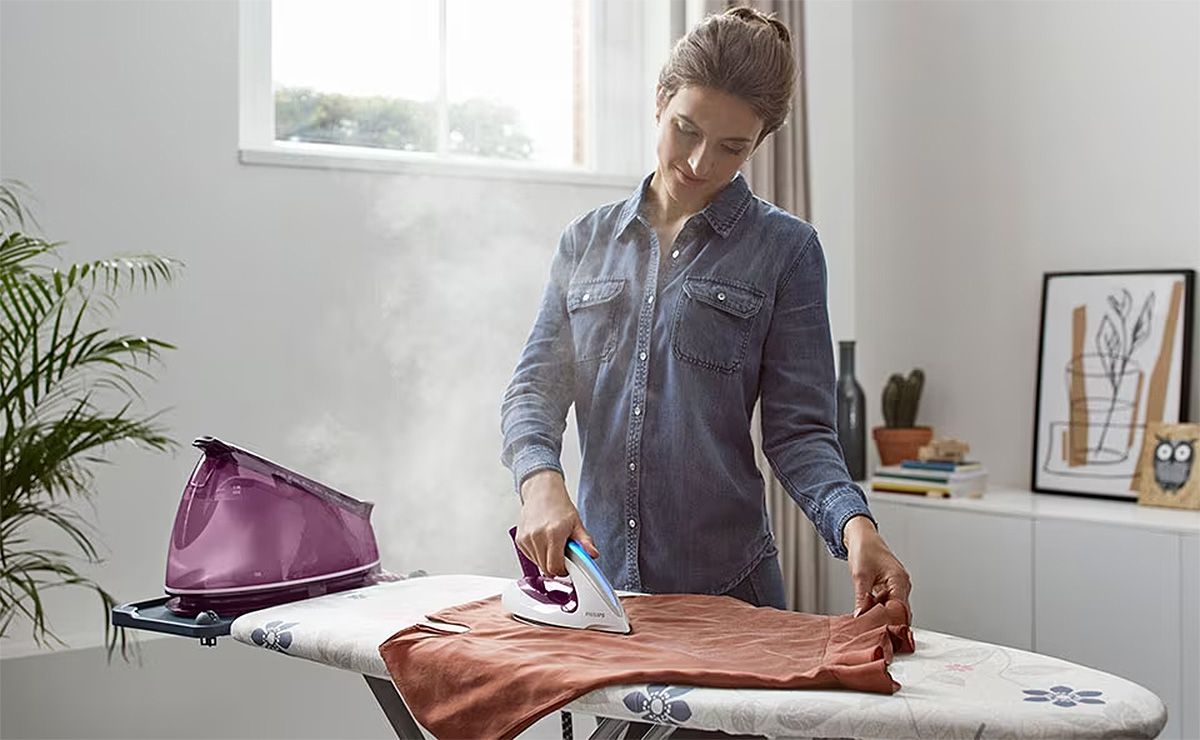 Woman ironing clothes